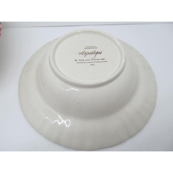 Fitz And Floyd Asparagus Set Of 2 Vintage 8 3/8" X 2" Embossed Bowls READ COND - Picture 7 of 16